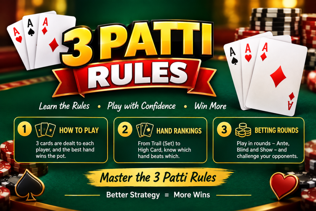 Teen Patti rules guide 2026 - 3 Patti online game"